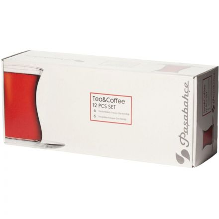 Набор чайный стакан с блюдцем 160 мл (ЧАЙ И КОФЕ) 6 персон