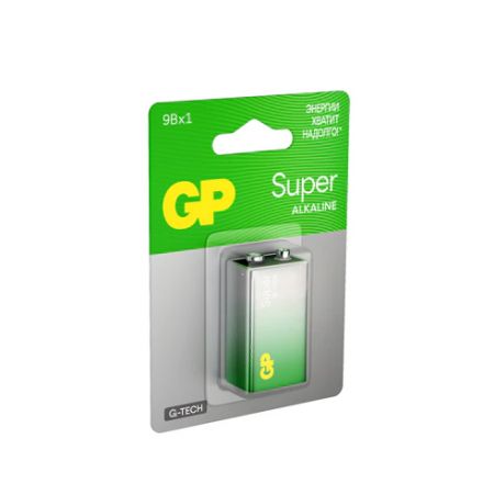Батарейка 1 шт., GP Super G-Tech, Крона (6LR61, 6LF22, 1604A), алкалиновая, блистер, 1604A-5CR1, 1604A-BC1
