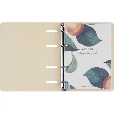 Тетрадь общая, BS, А5, 120л., клетка, кольца, Flora, персики N4236