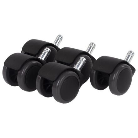 Колеса (ролики) BRABIX для кресла, прорезиненные, КОМПЛЕКТ 5 шт., шток d11 мм, черные, в коробе, 532009 Колеса (ролики) BRABIX для кресла, прорезиненные, КОМПЛЕКТ 5 шт., шток d11 мм, черные, в коробе, 532009