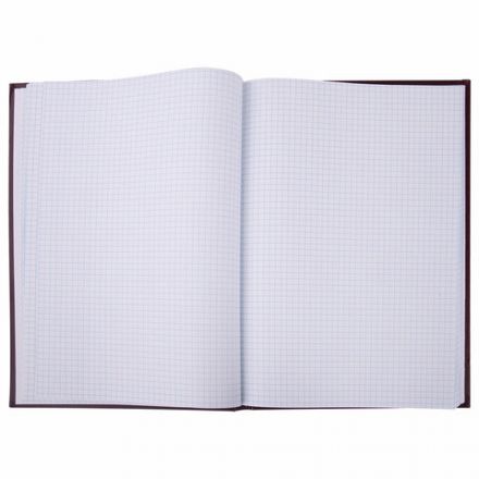 Книга учета 96 л., клетка, твердая, бумвинил, офсет, наклейка, А4 (200х290 мм), BRAUBERG, бордовая, 130279