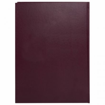 Книга учета 96 л., клетка, твердая, бумвинил, офсет, наклейка, А4 (200х290 мм), BRAUBERG, бордовая, 130279