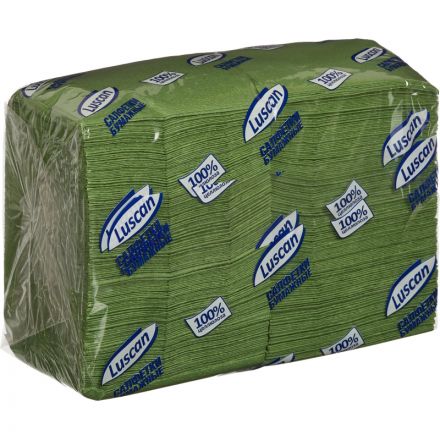 Салфетки бумажные Luscan Profi Pack 1-слойные 24х24 зеленые 400 штук в упаковке
