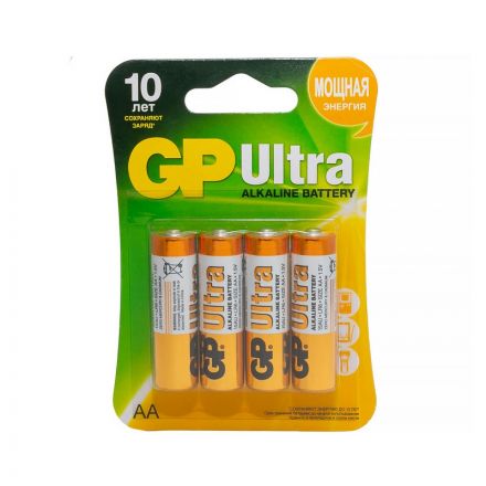Батарейки GP Ultra пальчиковые AA LR6 (4 штуки в упаковке)