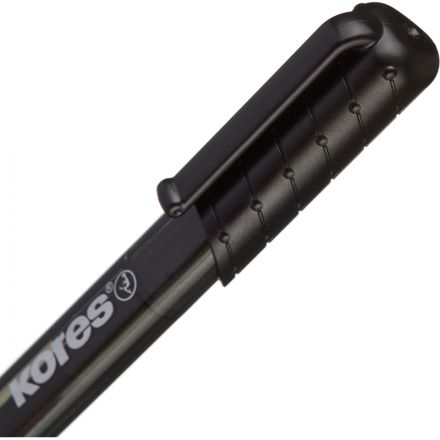 Ручка шариковая автоматическая Kores K6 черная (толщина линии 0.5 мм)
