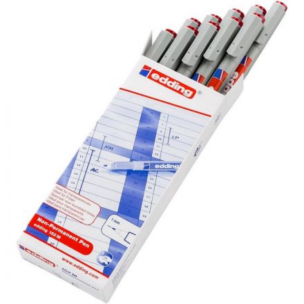 Маркер для глянц. поверхностей EDDING 152/2 M красный 1 мм стираемый Маркер для глянц. поверхностей EDDING 152/2 M красный 1 мм стираемый