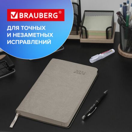 Ручка-корректор BRAUBERG "Standard", 7 мл, металлический наконечник, в упаковке с подвесом, 222058
