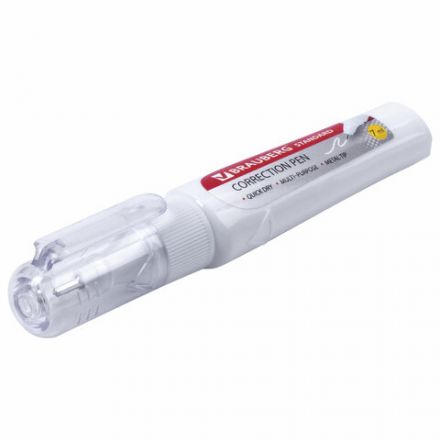 Ручка-корректор BRAUBERG "Standard", 7 мл, металлический наконечник, в упаковке с подвесом, 222058