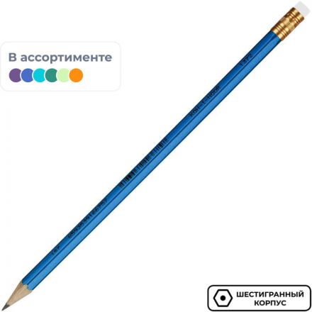 Карандаш чернографитный Koh-I-Noor Oriental 1372 НВ заточенный с ластиком