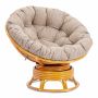 Кресло-качалка Папасан/Papasan (W 23/01 B) /с подушкой/ 115х78х104см, медовый, подушка рогожка, меланж