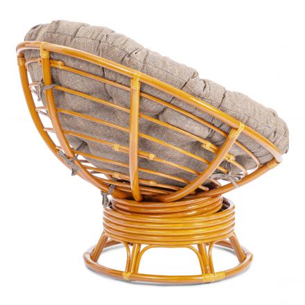 Кресло-качалка Папасан/Papasan (W 23/01 B) /с подушкой/ 115х78х104см, медовый, подушка рогожка, меланж