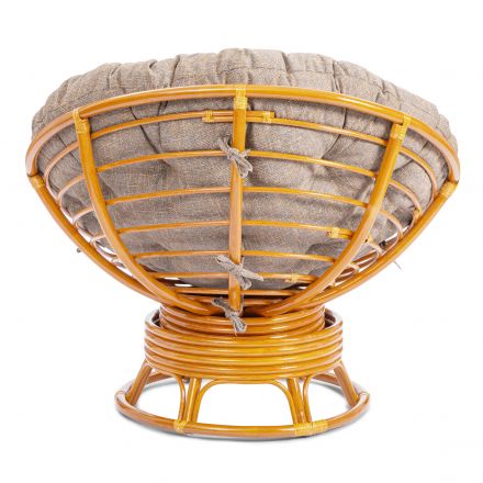 Кресло-качалка Папасан/Papasan (W 23/01 B) /с подушкой/ 115х78х104см, медовый, подушка рогожка, меланж