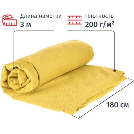 Полотно техническое микрофибра 1,8х3м плотность 200г/м2 желтая