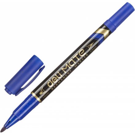 Маркер перманентный двусторонний Mate, толщина линии 0,5-1 мм, синий Маркер перманентный двусторонний Mate, толщина линии 0,5-1 мм, синий