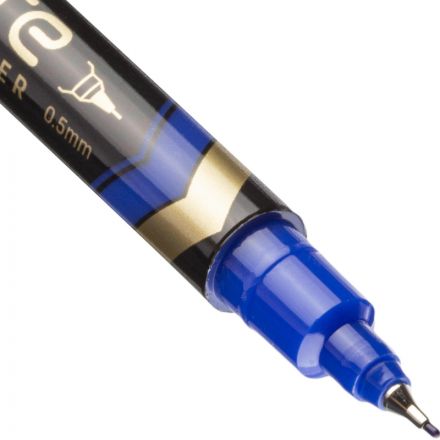 Маркер перманентный двусторонний Mate, толщина линии 0,5-1 мм, синий Маркер перманентный двусторонний Mate, толщина линии 0,5-1 мм, синий