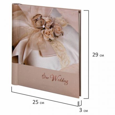 Фотоальбом BRAUBERG свадебный "Наша свадьба" 20 магнитных листов, 23х28 см, спираль, 391154 Фотоальбом BRAUBERG свадебный "Наша свадьба" 20 магнитных листов, 23х28 см, спираль, 391154