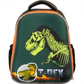 Ранец №1School Basic T-Rex, 2 отд., эргоном. спинка, светящийся кант