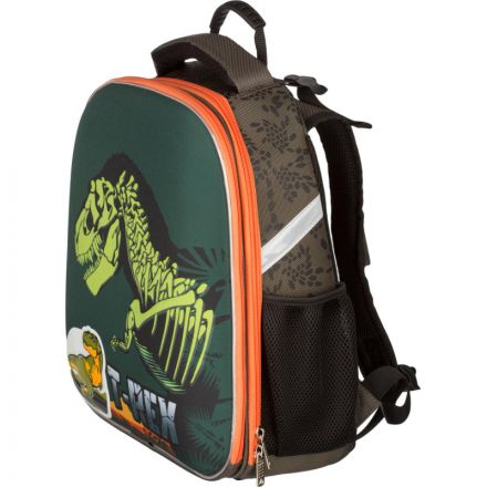 Ранец №1School Basic T-Rex, 2 отд., эргоном. спинка, светящийся кант