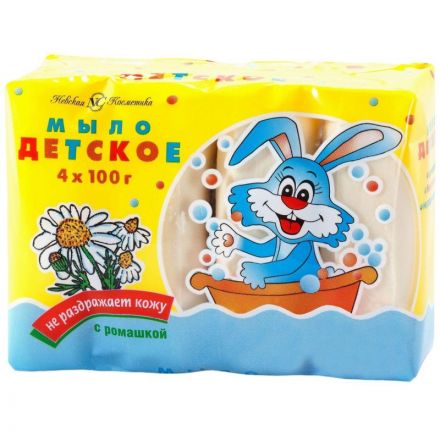 Мыло туалетное с ромашкой 100г ДЕТСКОЕ 4шт Мыло туалетное с ромашкой 100г ДЕТСКОЕ 4шт