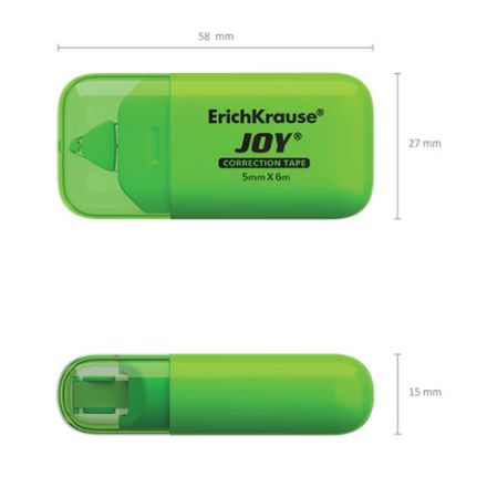 Корректирующая лента ERICH KRAUSE "JOY" 5 мм х 6 м, корпус ассорти, блистер, европодвес, 53197 Корректирующая лента ERICH KRAUSE "JOY" 5 мм х 6 м, корпус ассорти, блистер, европодвес, 53197