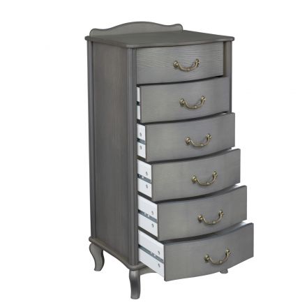 Комод Leset "Джульетта" узкий (6 ящ.), Серый ясень