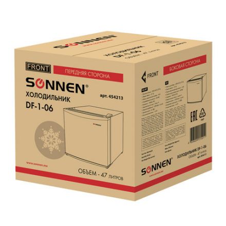 Холодильник SONNEN DF-1-06, однокамерный, объем 47 л, морозильная камера 4 л, 44х47х51 см, белый, 454213 Холодильник SONNEN DF-1-06, однокамерный, объем 47 л, морозильная камера 4 л, 44х47х51 см, белый, 454213