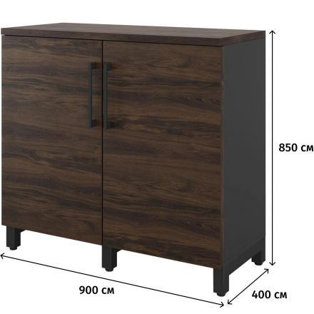 Шкаф Kobor распашной HR/2-90/40/M 900x400x850 Черный муар/Дуб чарльстон