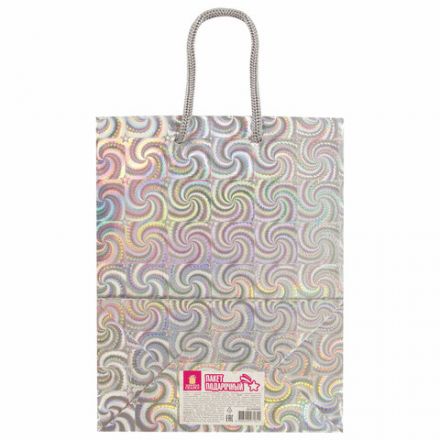 Пакет подарочный (1 штука) 18x10x23 см, ЗОЛОТАЯ СКАЗКА голография, ассорти 4 цвета, 606606 Пакет подарочный (1 штука) 18x10x23 см, ЗОЛОТАЯ СКАЗКА голография, ассорти 4 цвета, 606606