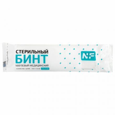 Бинт марлевый стерильный 14 см х 7 м, плотность 32(±2) г/м2, индивидуальная упаковка, NF Бинт марлевый стерильный 14 см х 7 м, плотность 32(±2) г/м2, индивидуальная упаковка, NF