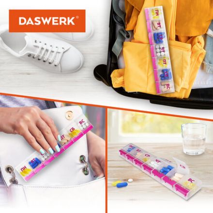 ТАБЛЕТНИЦА/Контейнер-органайзер для лекарств и витаминов "7 дней/1 прием MAXI", DASWERK (ДАСВЕРК), 631024