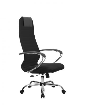 Кресло Метта BK-10 Ch черное, крестовина хром(d696)