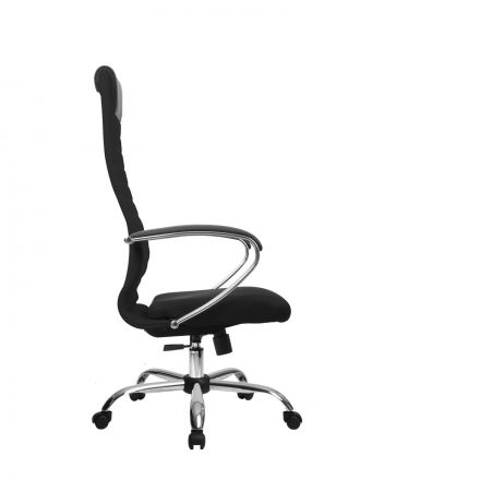 Кресло Метта BK-10 Ch черное, крестовина хром(d696)