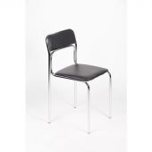 Стул для посетителей Аскона черный(кожзам/хром)