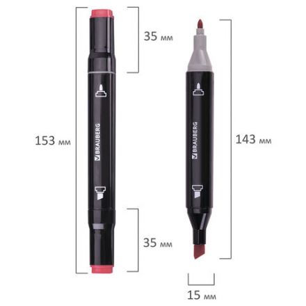 Маркеры для скетчинга двусторонние, НАБОР 48 шт., текстильный чехол, BRAUBERG, 152231 Маркеры для скетчинга двусторонние, НАБОР 48 шт., текстильный чехол, BRAUBERG, 152231