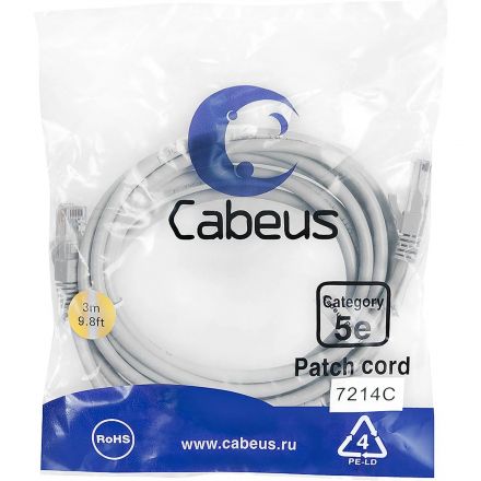 Патч-корд Cabeus PC-UTP-RJ45-CAT.5E-3M серый