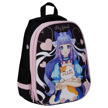 Ранец ArtSpace School Friend "Cool Girl" 39*30*18см, 2 отделения, 2 кармана, анатомическая спинка Ранец ArtSpace School Friend "Cool Girl" 39*30*18см, 2 отделения, 2 кармана, анатомическая спинка