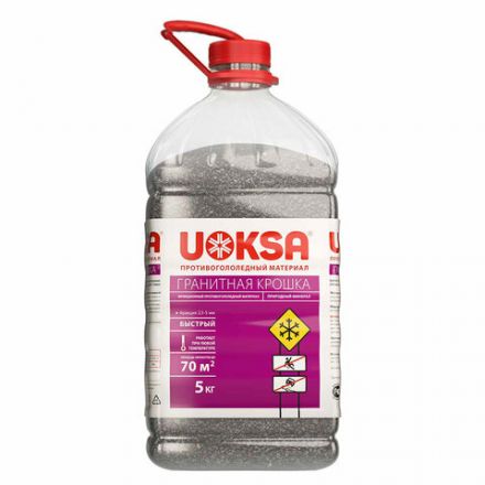 Реагент противогололёдный 5 кг, UOKSA "Гранитная крошка", фракция 2-5 мм, ПЭТ Реагент противогололёдный 5 кг, UOKSA "Гранитная крошка", фракция 2-5 мм, ПЭТ