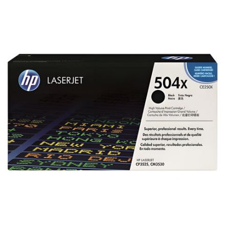Картридж лазерный HP (CE250X) ColorLaserJet CP3525/CM3530, №504X, черный, оригинальный, ресурс 10500 страниц Картридж лазерный HP (CE250X) ColorLaserJet CP3525/CM3530, №504X, черный, оригинальный, ресурс 10500 страниц