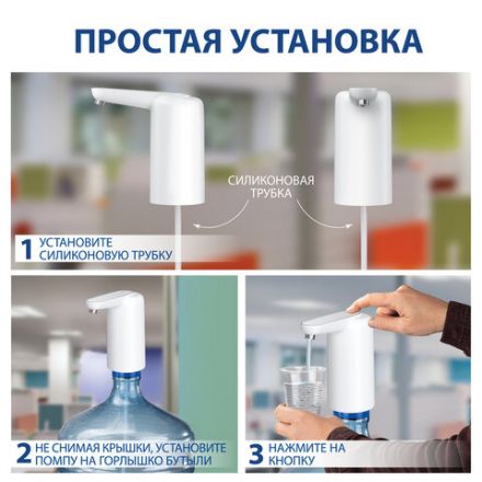 Помпа для воды электрическая с подсветкой SONNEN EWD161WG, 1,6 л/мин, АККУМУЛЯТОР, 455471 Помпа для воды электрическая с подсветкой SONNEN EWD161WG, 1,6 л/мин, АККУМУЛЯТОР, 455471