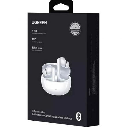 Наушники Ugreen WS206 (35725) HiTune T3 Pro ANC Earbuds елый Наушники Ugreen WS206 (35725) HiTune T3 Pro ANC Earbuds елый