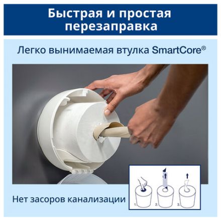 Диспенсер для туалетной бумаги TORK (Система T8) SmartOne, металлический, 472054 Диспенсер для туалетной бумаги TORK (Система T8) SmartOne, металлический, 472054
