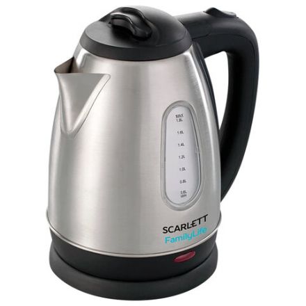 Чайник SCARLETT SC-EK21S20, 1,8 л, 1600 Вт, закрытый нагревательный элемент, сталь Чайник SCARLETT SC-EK21S20, 1,8 л, 1600 Вт, закрытый нагревательный элемент, сталь
