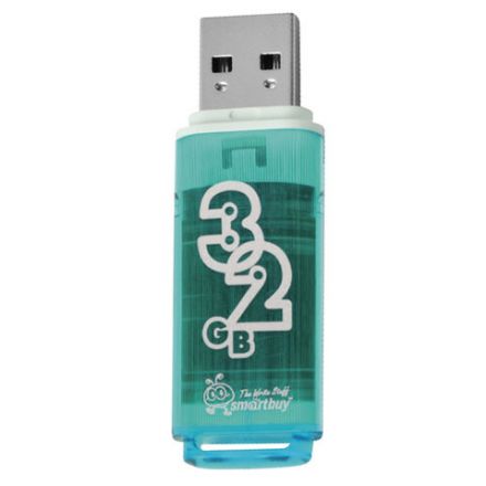 Флеш-диск 32 GB, SMARTBUY Glossy, USB 2.0, зеленый, SB32GBGS-G Флеш-диск 32 GB, SMARTBUY Glossy, USB 2.0, зеленый, SB32GBGS-G