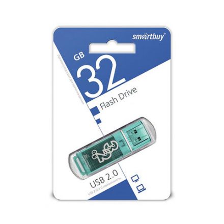 Флеш-диск 32 GB, SMARTBUY Glossy, USB 2.0, зеленый, SB32GBGS-G Флеш-диск 32 GB, SMARTBUY Glossy, USB 2.0, зеленый, SB32GBGS-G