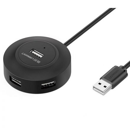 Разветвитель USB UGREEN CR106 (20277) USB 2.0 Hub 4 Ports. Длина 1 м/черный