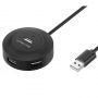 Разветвитель USB UGREEN CR106 (20277) USB 2.0 Hub 4 Ports. Длина 1 м/черный