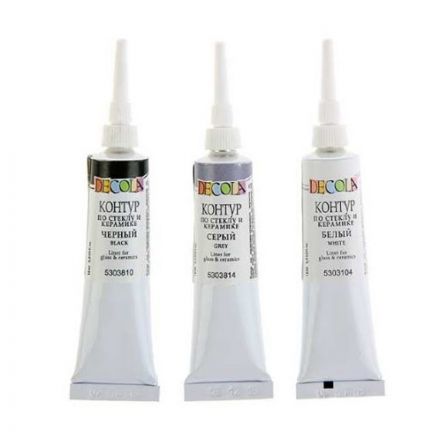 Набор акриловых контуров стекло/керамика Decola classic,3 шт х18мл,5341375