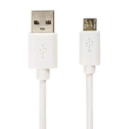 Кабель USB2.0 – micro USB, 1 м, SONNEN, медь, для передачи данных и зарядки, белый, 513557