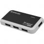 Хаб USB 2.0, 4 порта, порт для питания, черный, DEFENDER QUADRO INFIX, 83504