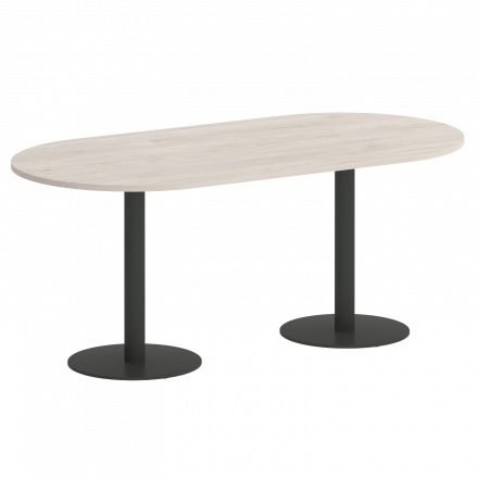 Home Office Стол овальный VR.SP-5-180.1 Денвер светлый/Антрацит металл 1800*900*753 Home Office Стол овальный VR.SP-5-180.1 Денвер светлый/Антрацит металл 1800*900*753